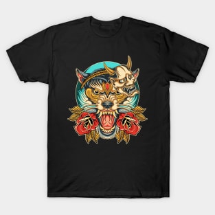 Wolf neo traditional tattoo T-Shirt